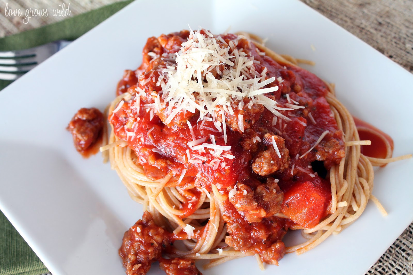 Italian Sausage Spaghetti Recipe
 Spaghetti Sauce with Italian Sausage Love Grows Wild