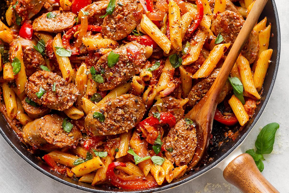 Italian Sausage Spaghetti Recipe
 Sausage Pasta Skillet Recipe — Eatwell101