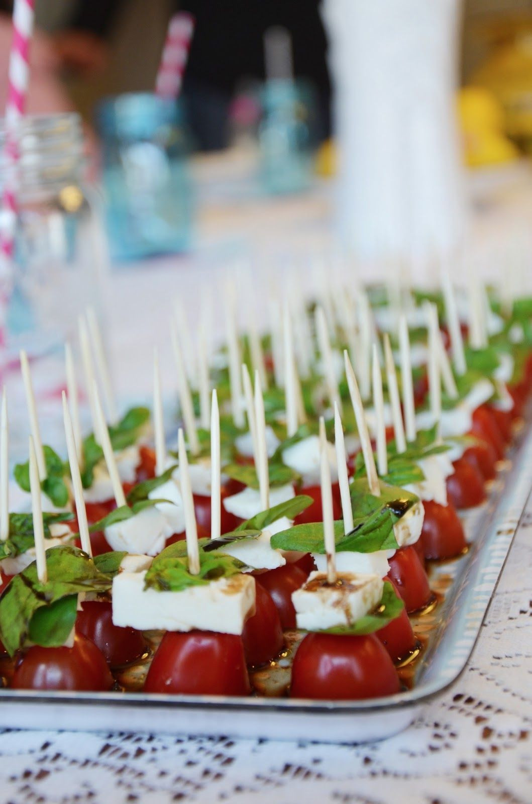 Italian Themed Dinner Party Ideas
 caprese salad on a stick