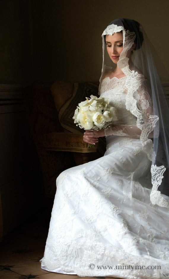 Italian Wedding Veils
 Amazing long sleeve wedding veil full of italian by MaryPrivee