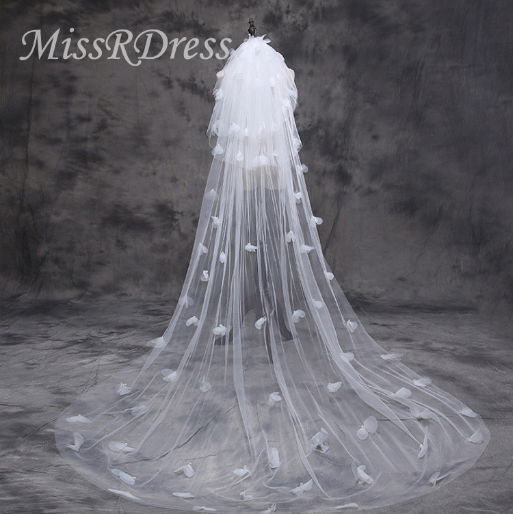 Ivory Wedding Veils For Sale
 MissRDress Hot Sale 2018 Bridal Veil White Elegant Wedding