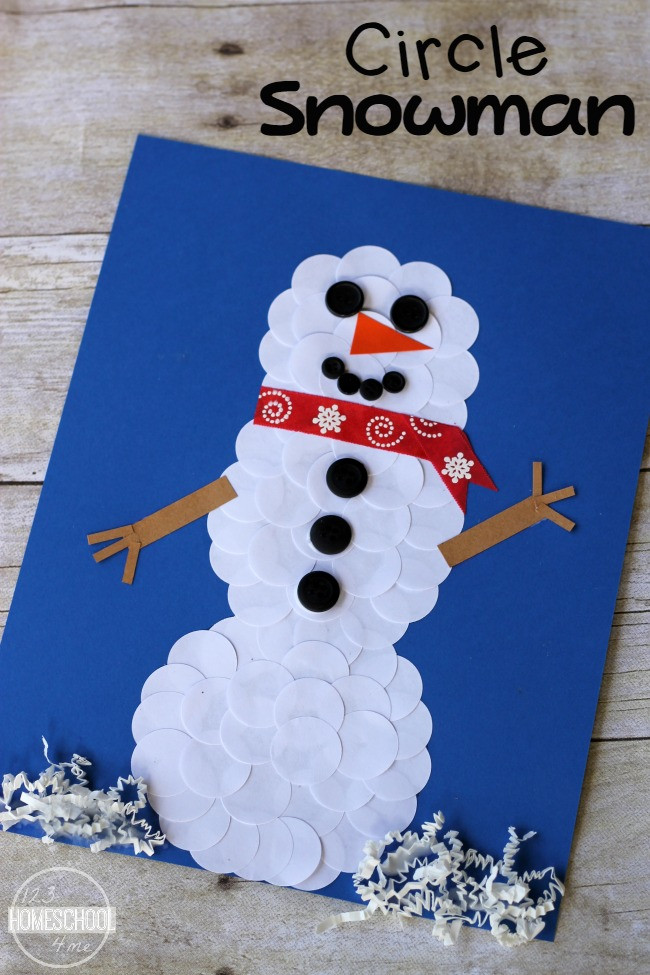 January Craft For Toddlers
 Circle Snowman Winter Craft