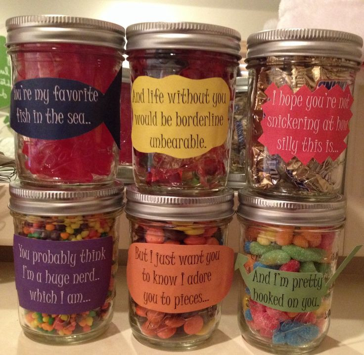 Jar Gift Ideas For Boyfriend
 Birthday message for boyfriend Mason jars filled with