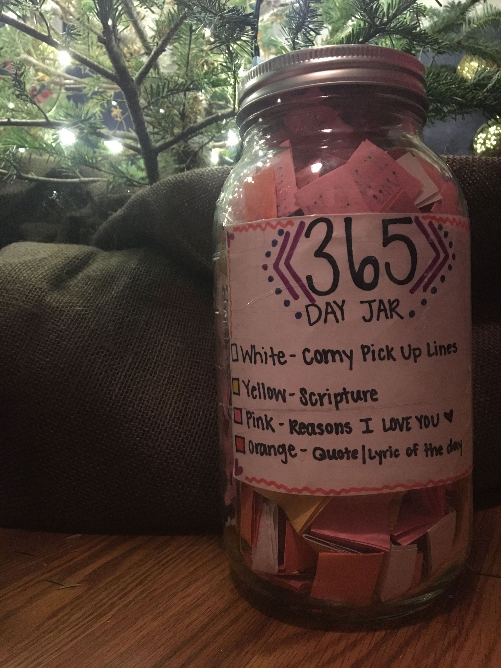 Jar Gift Ideas For Boyfriend
 365 Day Jar for my boyfriend for Christmas