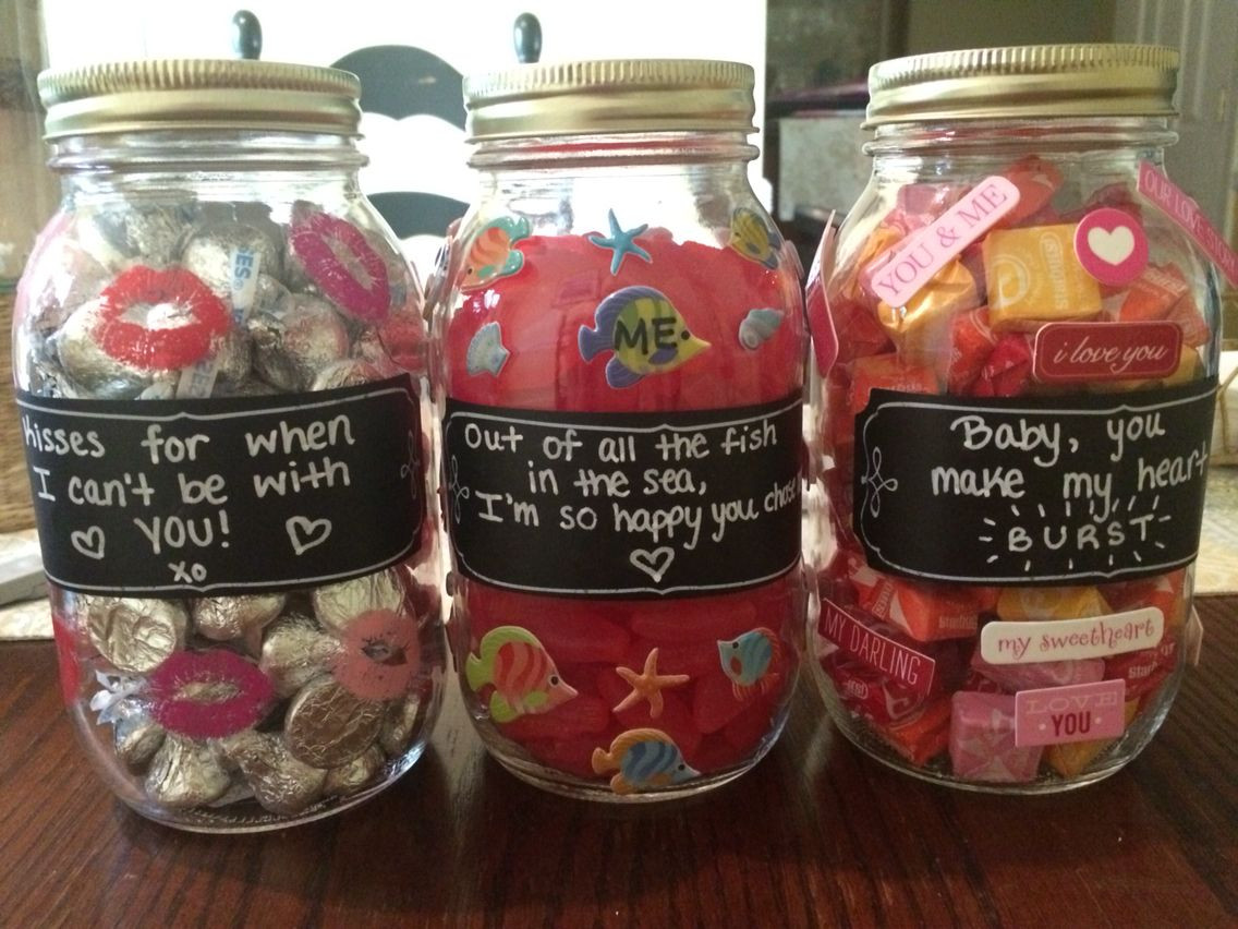 Jar Gift Ideas For Boyfriend
 Cute candy jars made by me