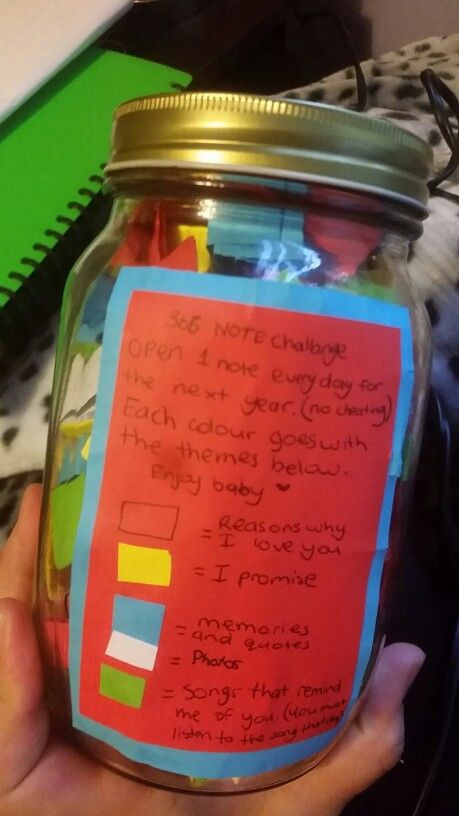Jar Gift Ideas For Boyfriend
 365 note jar I made for my lover