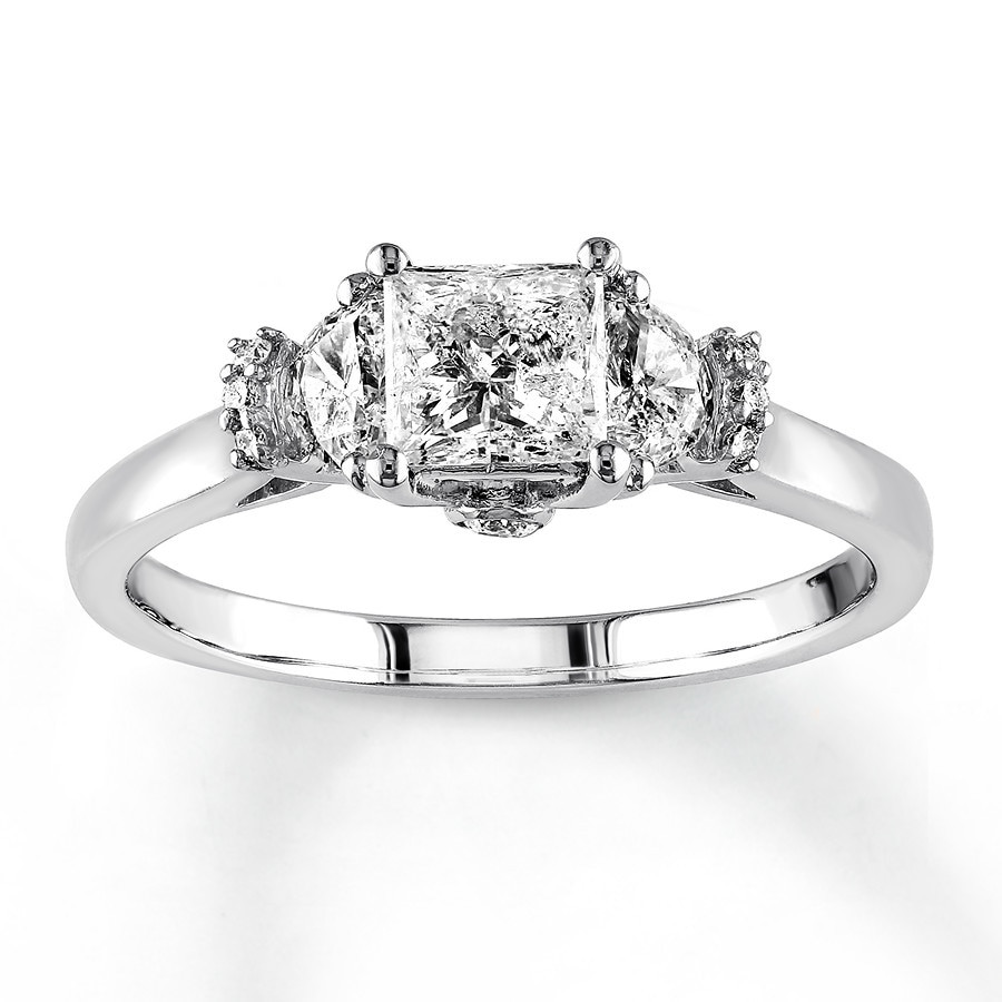Jared Princess Cut Engagement Ring
 Diamond Engagement Ring 1 ct tw Princess cut 14K White