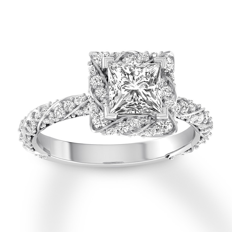 Jared Princess Cut Engagement Ring
 Diamond Engagement Ring 1 5 8 ct tw Princess cut 14K White