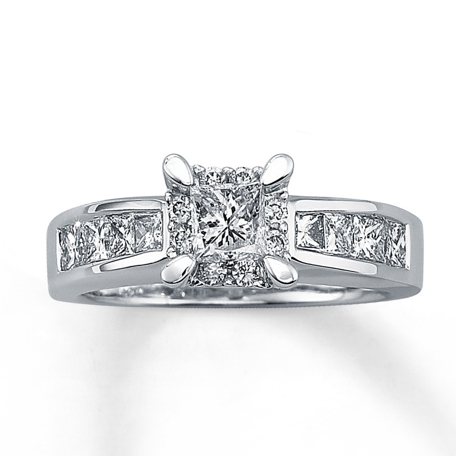 Jared Princess Cut Engagement Ring
 Diamond Engagement Ring 1 1 4 ct tw Princess cut 14K White