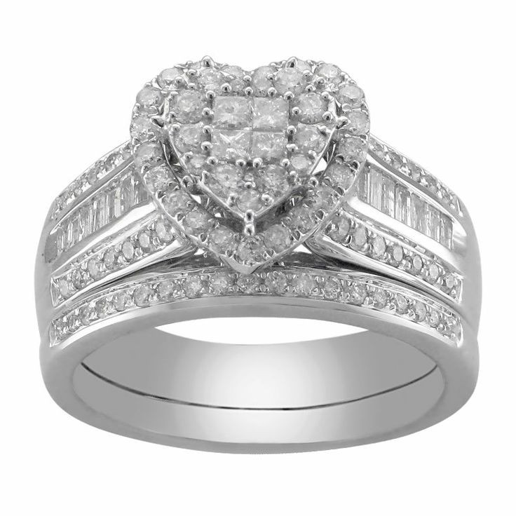 Jcpenney Wedding Band Sets
 jcpenney 1 CT T W Diamond Heart Bridal Ring Set