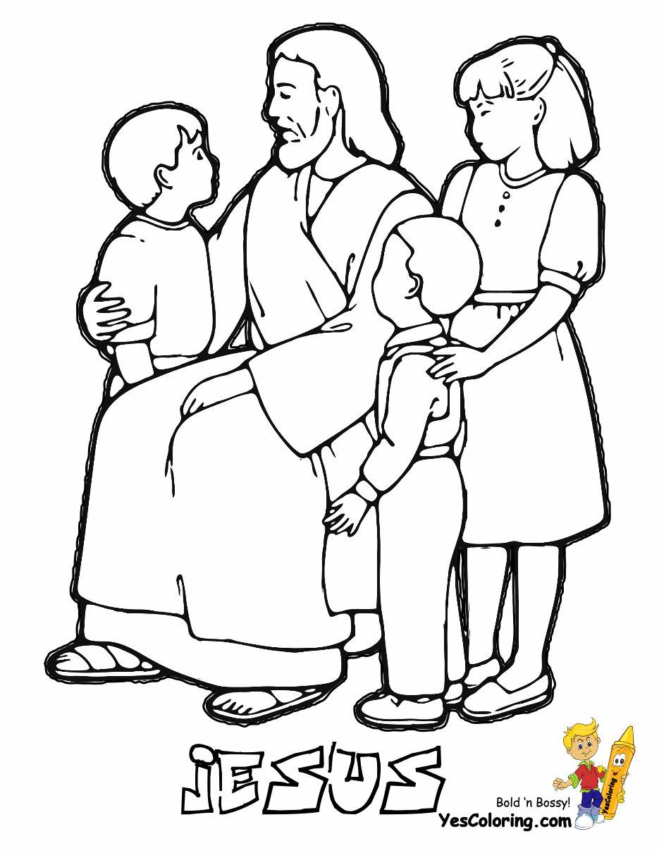 Jesus And The Children Coloring Pages
 Glorious Jesus Coloring Bible Coloring