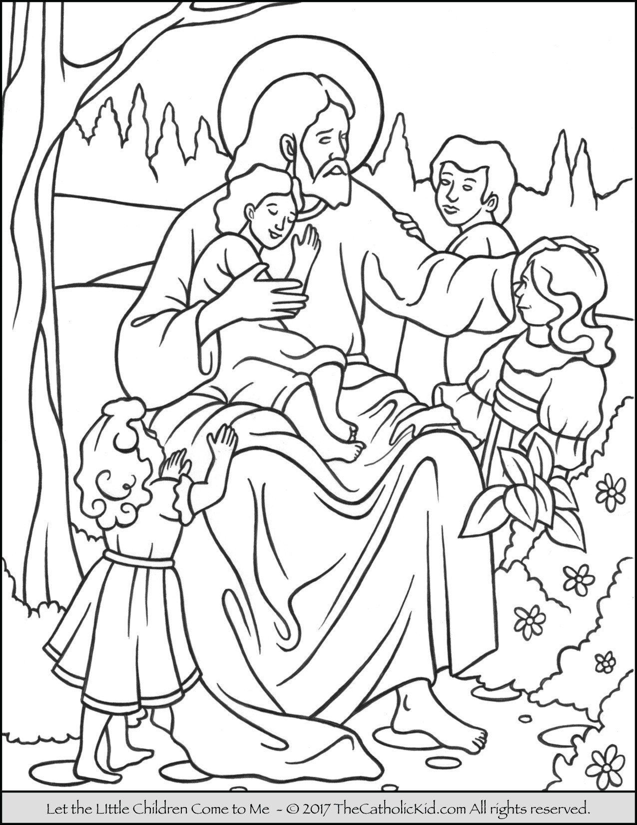 Jesus And The Children Coloring Pages
 Jesus Let the Little Children e to Me Coloring Page