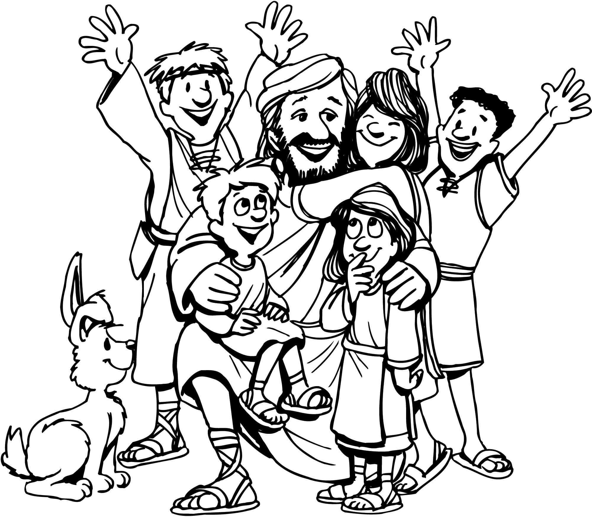 Jesus And The Children Coloring Pages
 Jesus Loves The Little Children Coloring Page