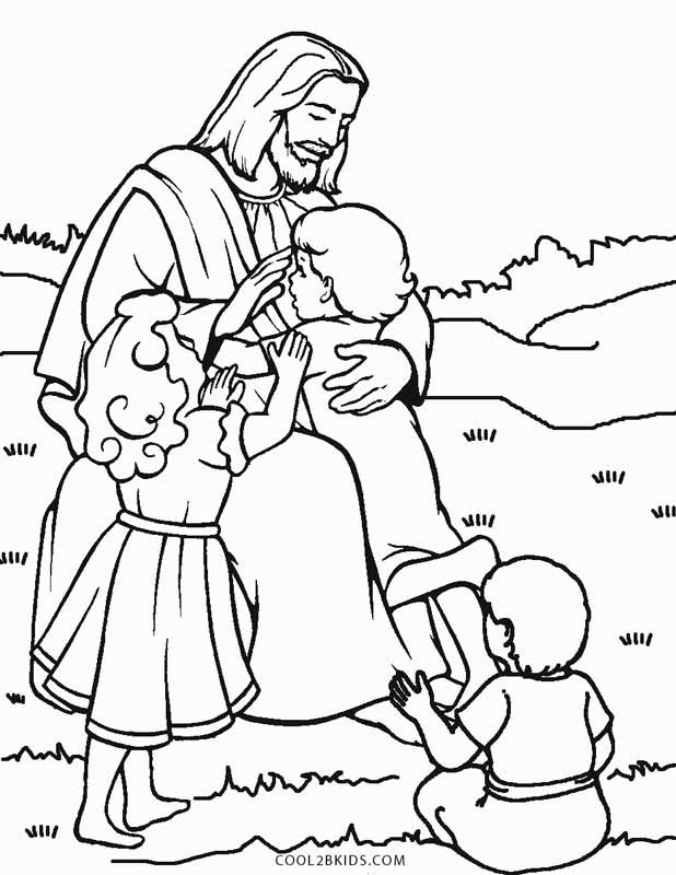 Jesus And The Children Coloring Pages
 Free Printable Jesus Coloring Pages For Kids