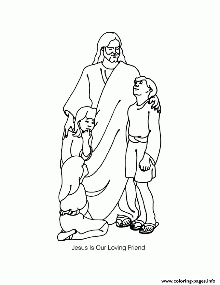 Jesus And The Children Coloring Pages
 Jesus With Childrens Coloring Pages Printable