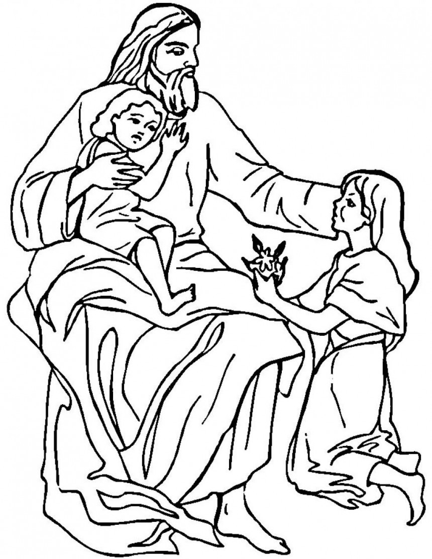 Jesus And The Children Coloring Pages
 "Preaching the Kingdom of God"