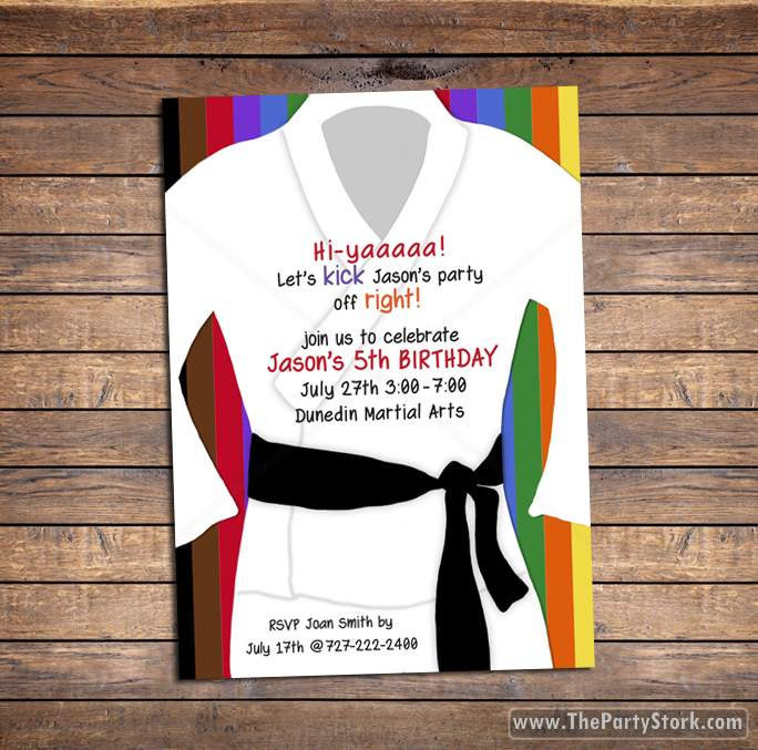 Karate Birthday Invitations
 Karate Invitation Karate Birthday Invitation Karate Party