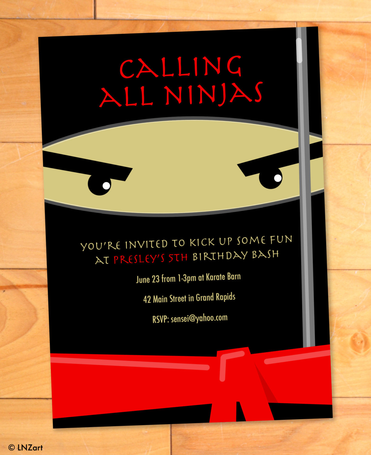 Karate Birthday Invitations
 Ninja Birthday Invitations Karate Kicks Birthday Card Modern