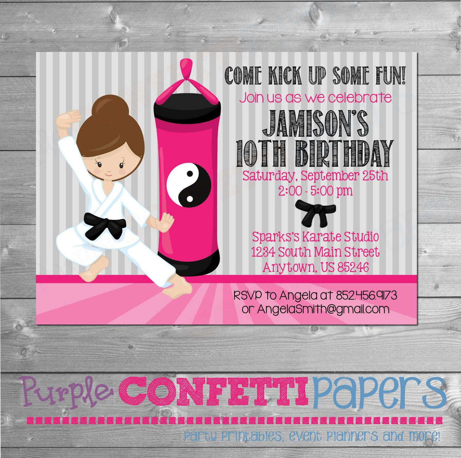 Karate Birthday Invitations
 Karate Birthday Invitation Karate Invitation Karate Invite