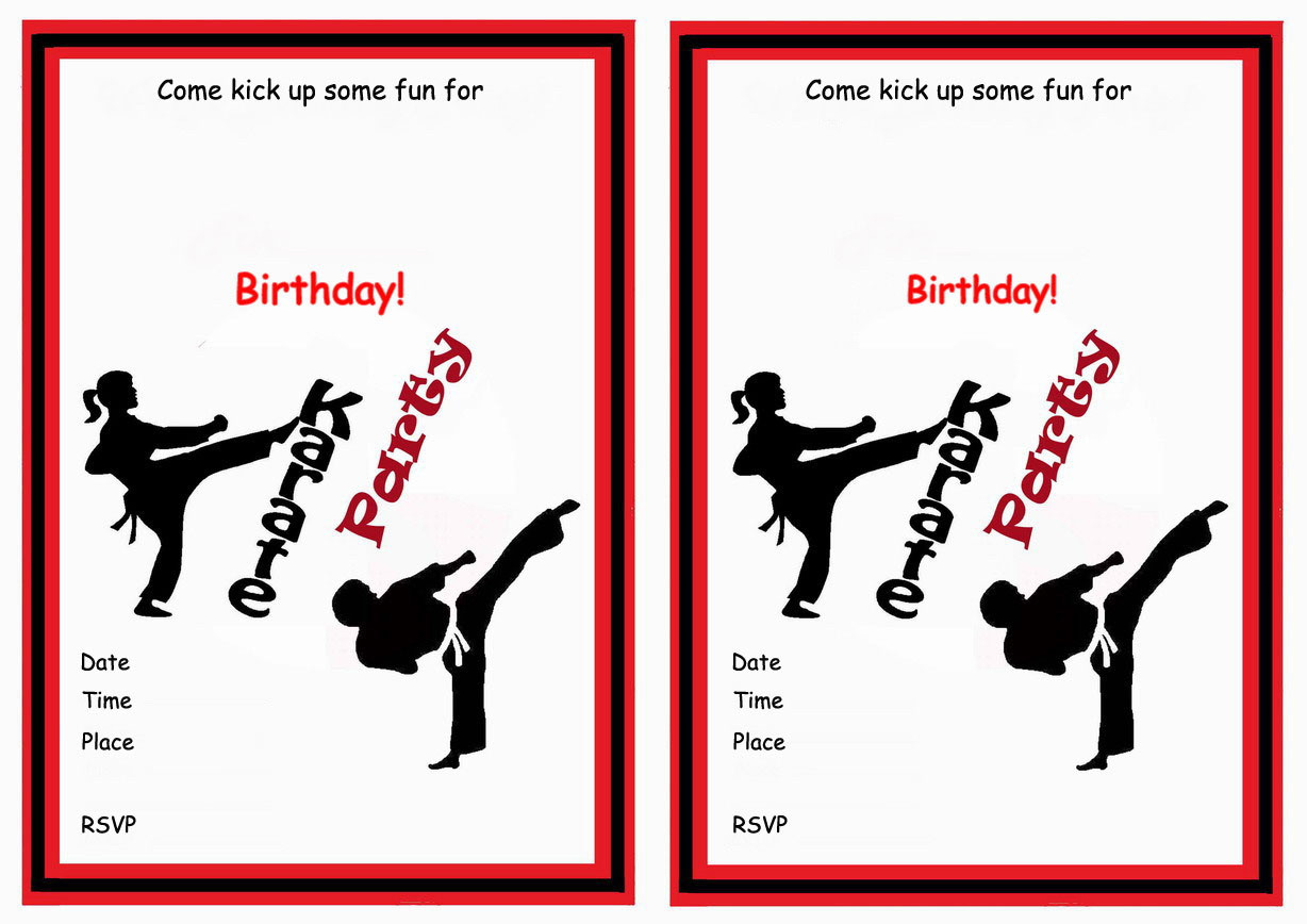 Karate Birthday Invitations
 Karate Birthday Invitations