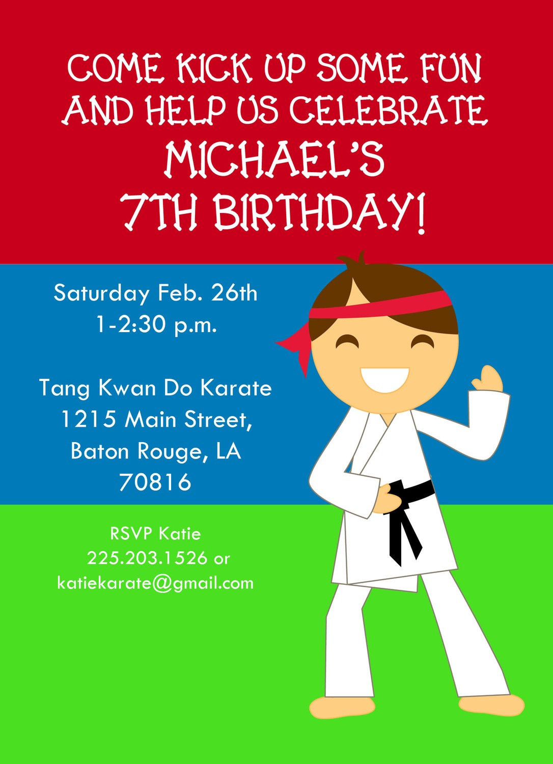 Karate Birthday Invitations
 Karate Party Birthday Invitation Printable Invitation Design