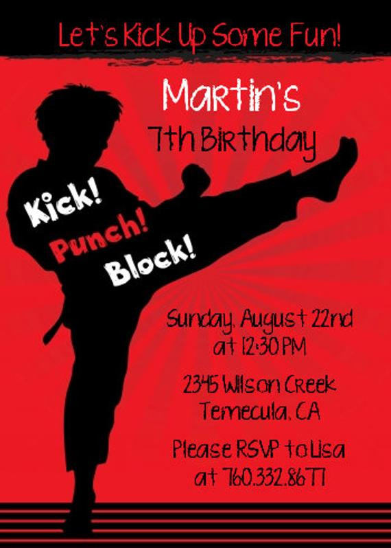 Karate Birthday Invitations
 Karate Printable Birthday Party Invitation by CANDLES