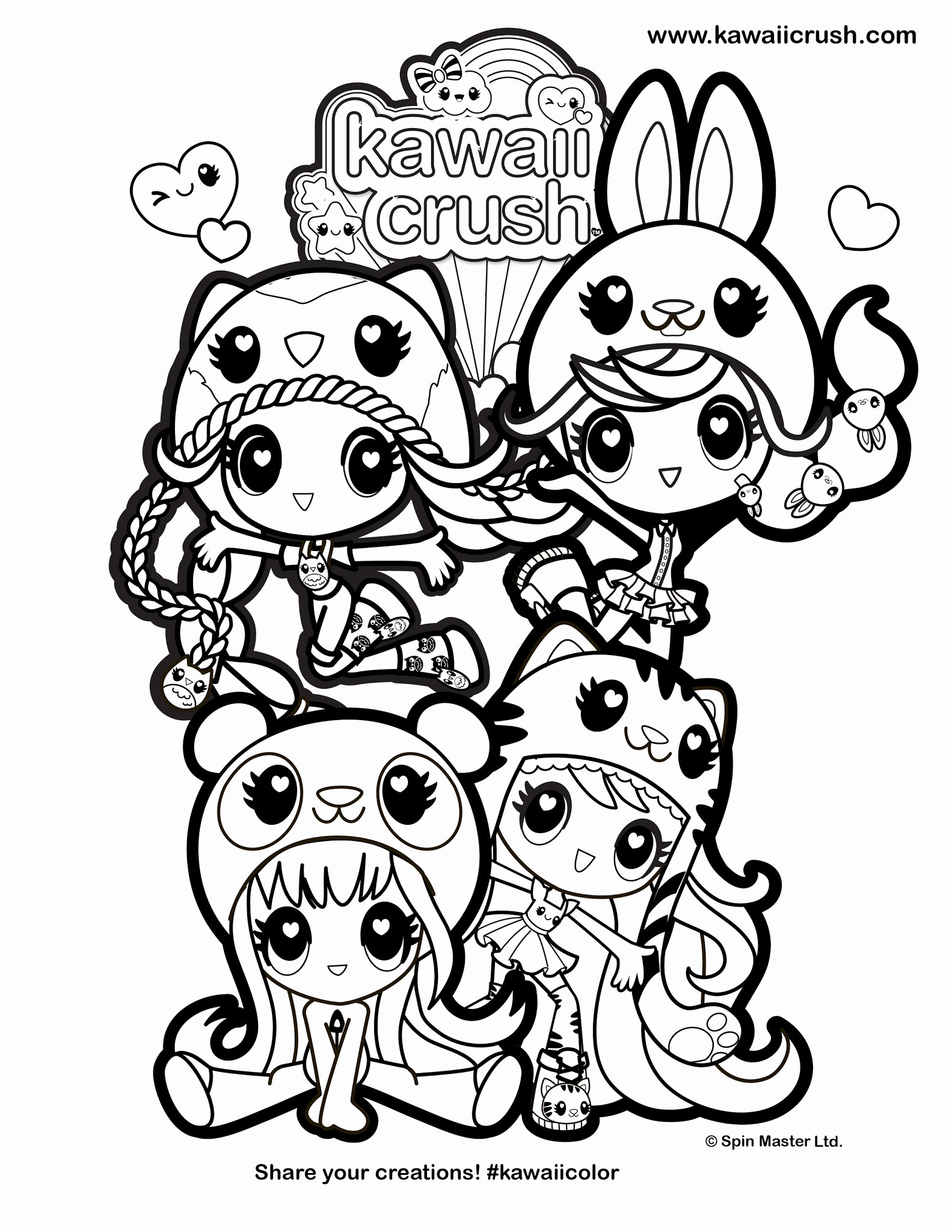 get this adorable cute little girl kawaii coloring pages - kawaii girls ...