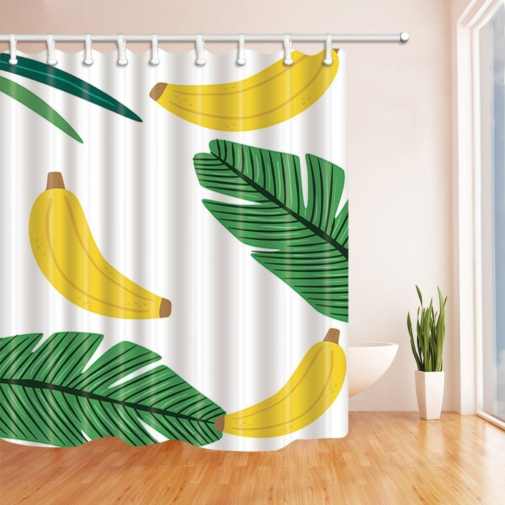 Kid Bathroom Shower Curtain
 Kids Fruit Shower Curtains Cartoon Banana in Floral