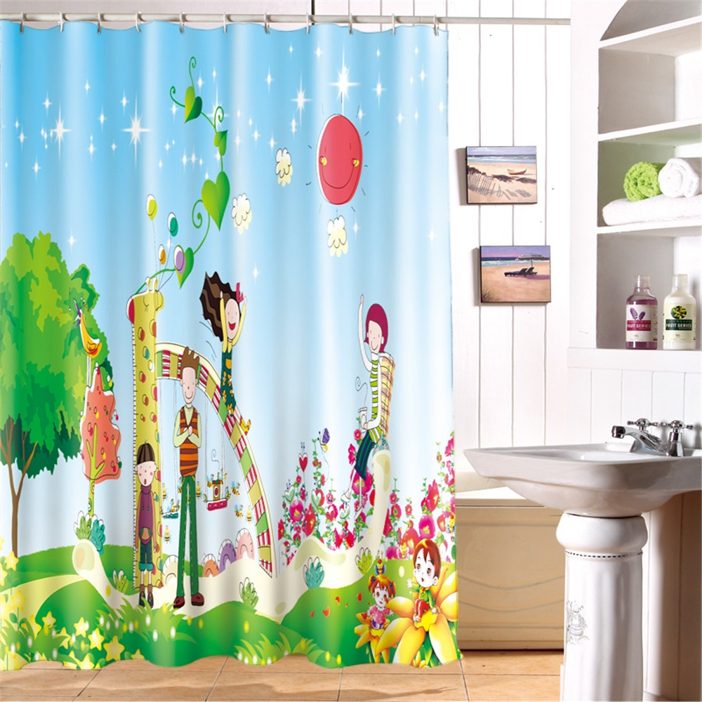 Kid Bathroom Shower Curtains
 Aliexpress Buy Cartoon Kids Waterproof Bathroom