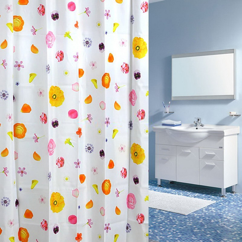 Kid Bathroom Shower Curtains
 Bathroom Kids or Girls Floral shower curtain