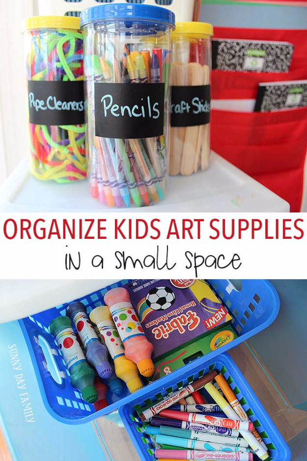 Kids Art Supply Storage
 30 DIY Organizing Ideas for Kids Rooms