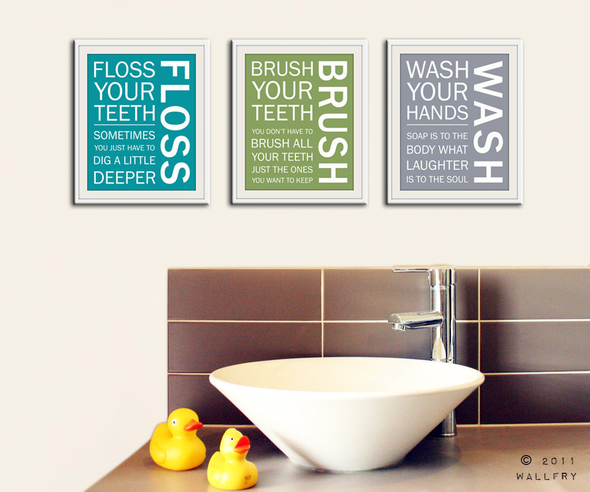 Kids Bathroom Art
 Kids bathroom wall art Bathroom rules Bathroom prints Wash