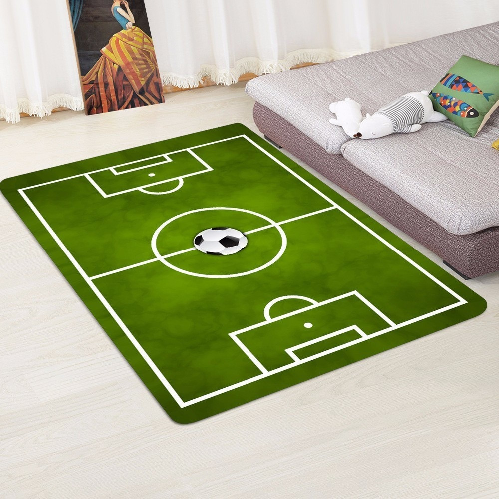 Kids Bathroom Rugs
 3D Football Carpet Living Room Soft Flannel Boy Kids