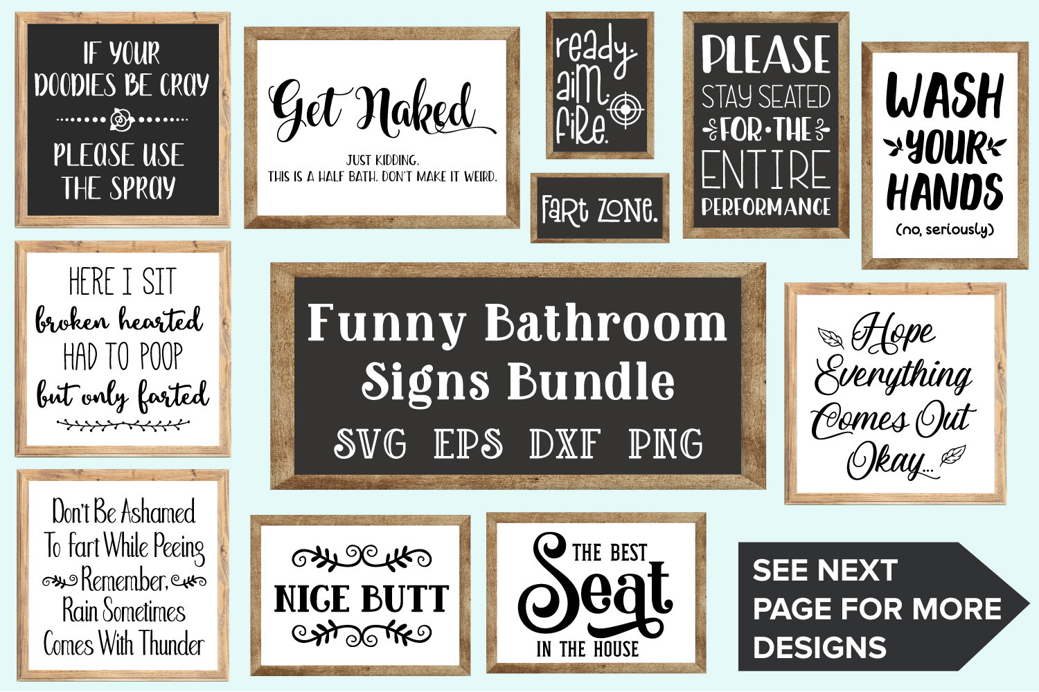 Kids Bathroom Sign
 Bathroom Signs Bundle SVG EPS DXF PNG