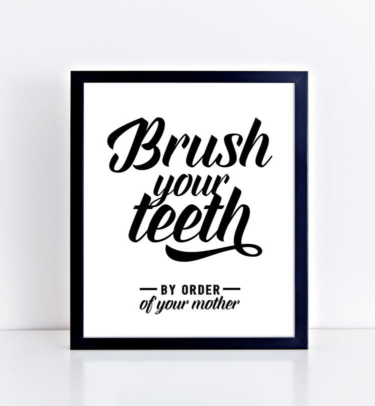 Kids Bathroom Sign
 Kids Bathroom Printable Sign Brush Your Teeth