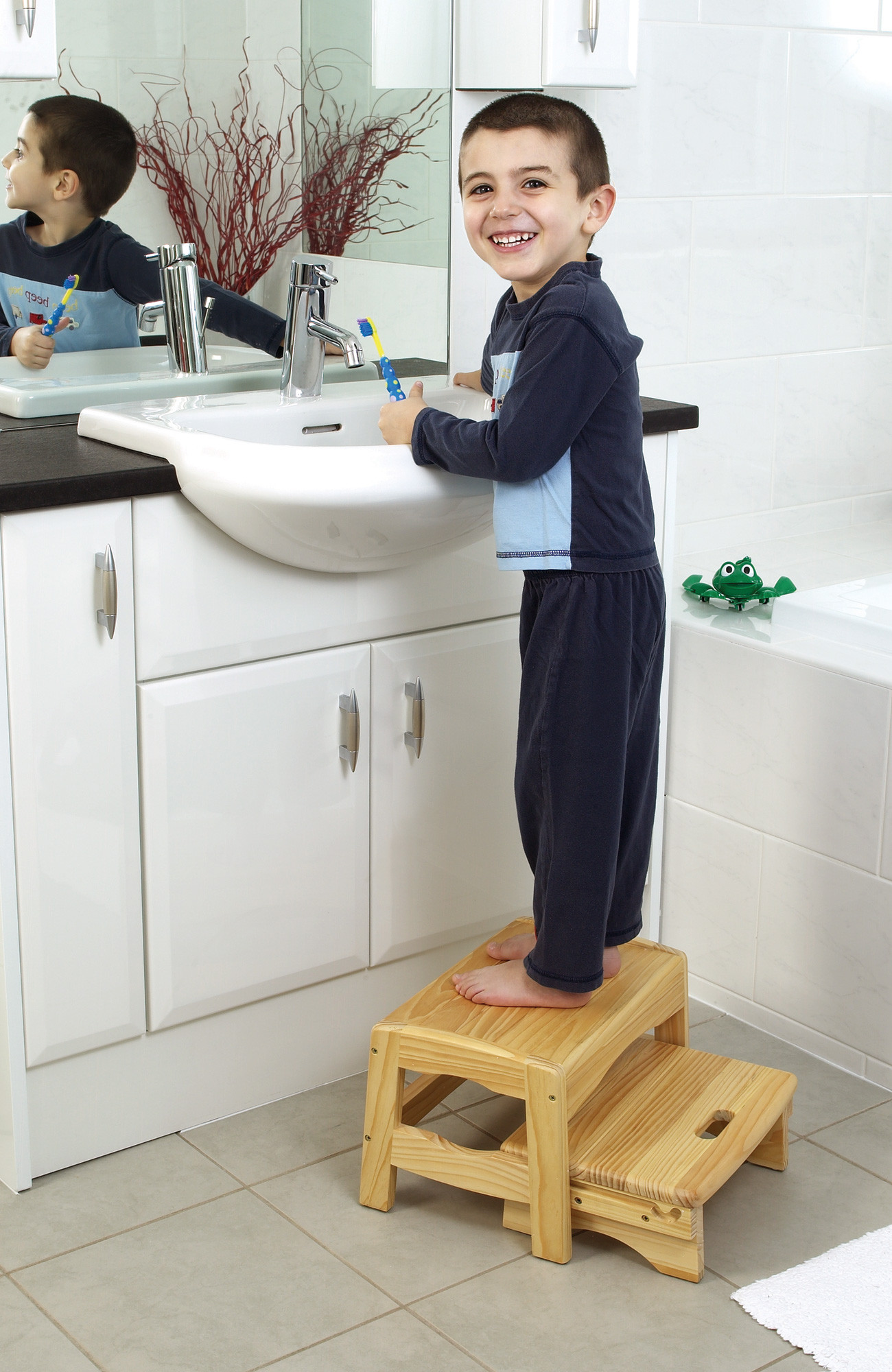 Kids Bathroom Step Stool
 Safety 1st Wooden Two Step Stool Baby Kid Bathroom Potty