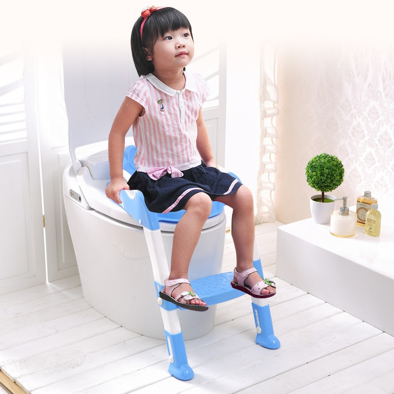 Kids Bathroom Stool
 Portable Baby Toilet Ladder Training Toilet Pink Blue Baby