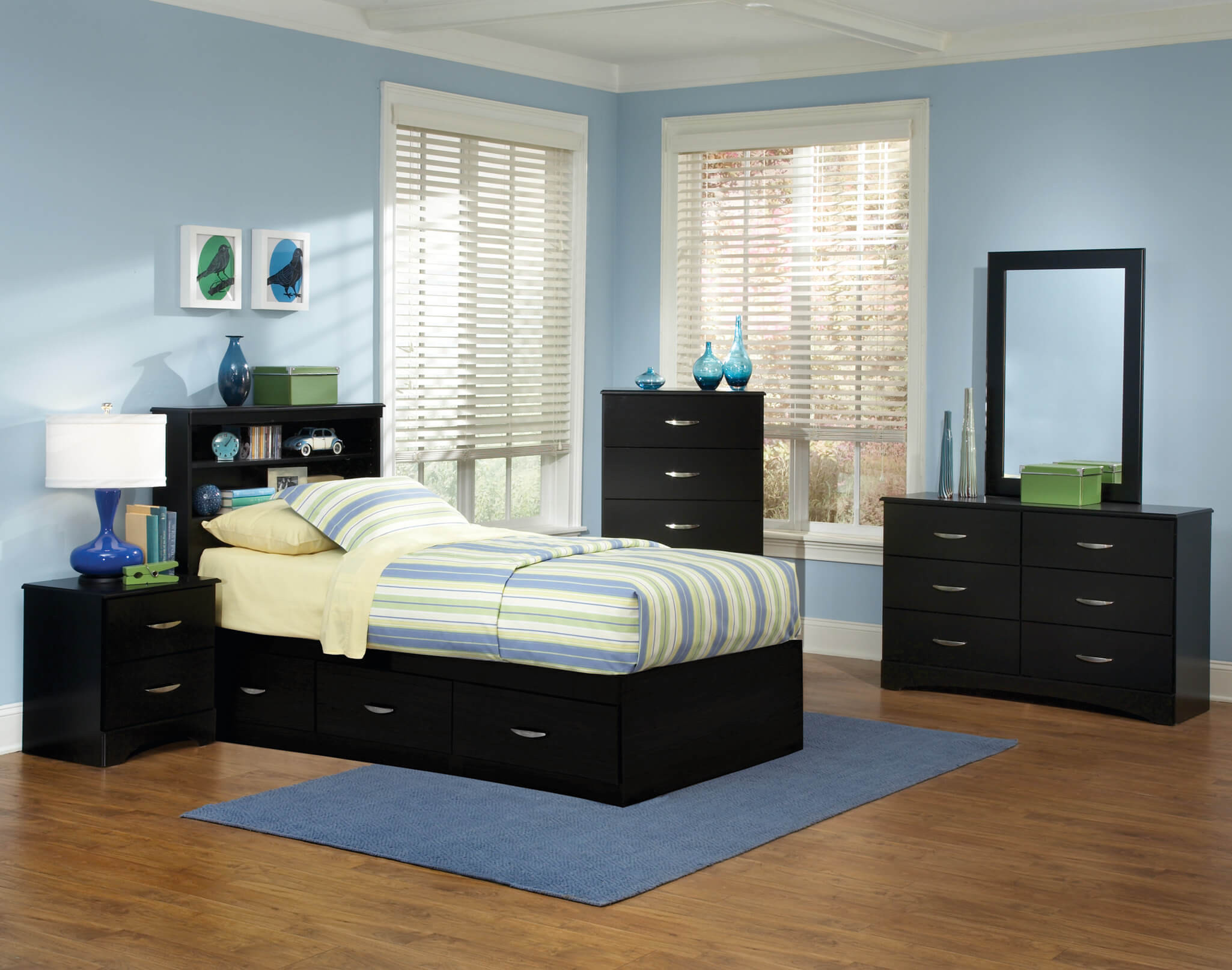 Kids Bedroom Dresser
 Jacob Twin Black Storage Bedroom Set