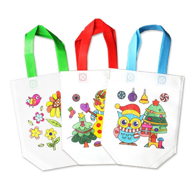 Kids Birthday Gift Bags
 12PCS Diy Color painting bag kids birthday party favor