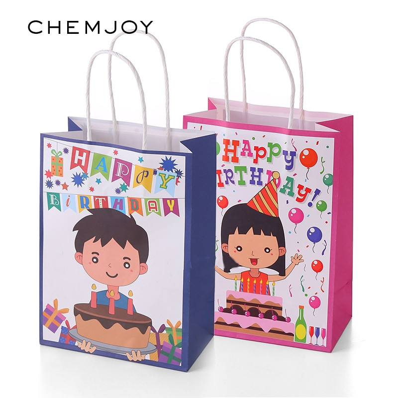 Kids Birthday Gift Bags
 12pcs Kids Birthday Paper Gift Bags with Handles Cartoon