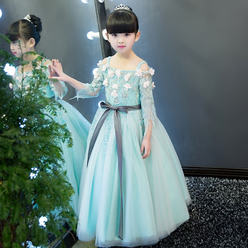 Kids Birthday Party Dress
 2017 Euroepan Elegant Luxury Children Girls Lace Princess