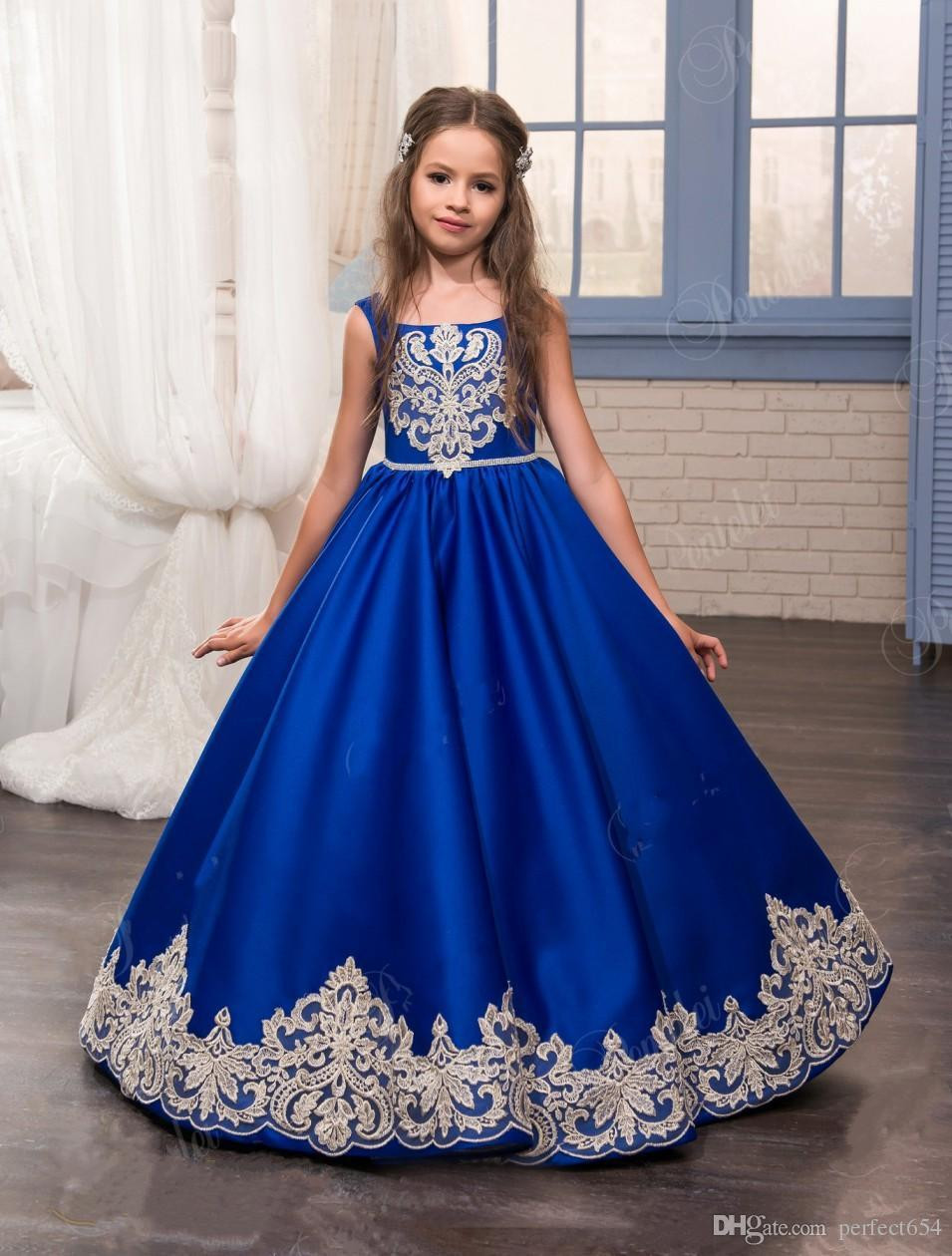 Kids Birthday Party Dress
 Kids Christmas Dresses For Party 2017 Royal Blue Girl