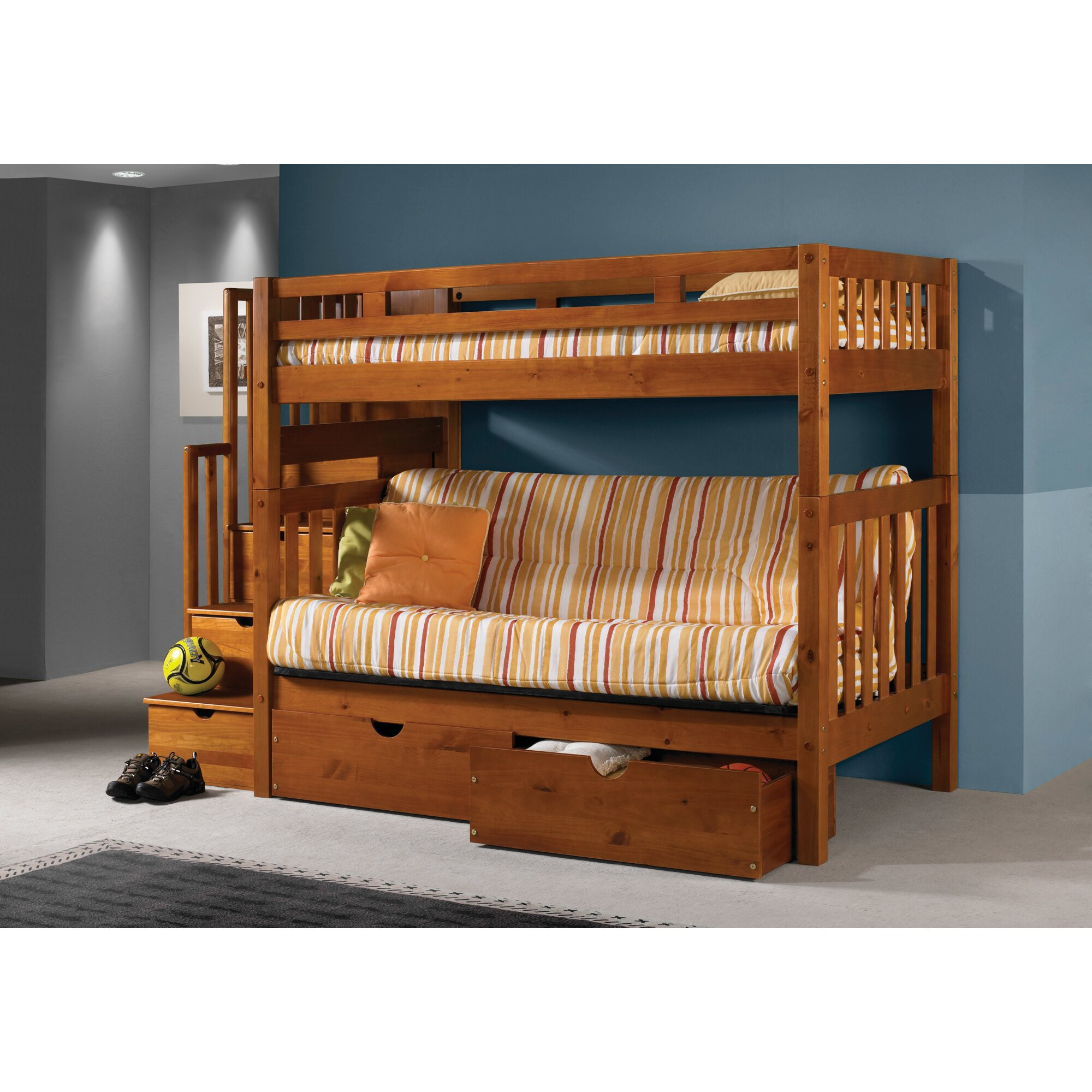 Kids Bunk Beds With Storage
 Donco Kids Stairway Loft Bunk Bed with Storage Drawers