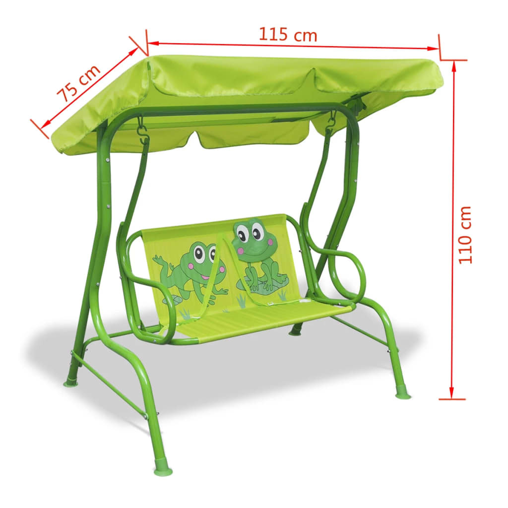 Kids Canopy Swing
 Kids Metal Swing Seat with Sunshade Canopy Hammock Bench