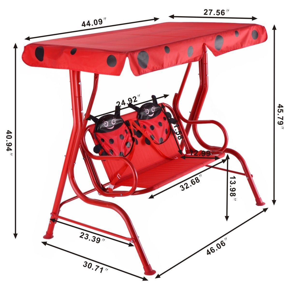 Kids Canopy Swing
 Costway Costway Kids Patio Swing Chair Children Porch