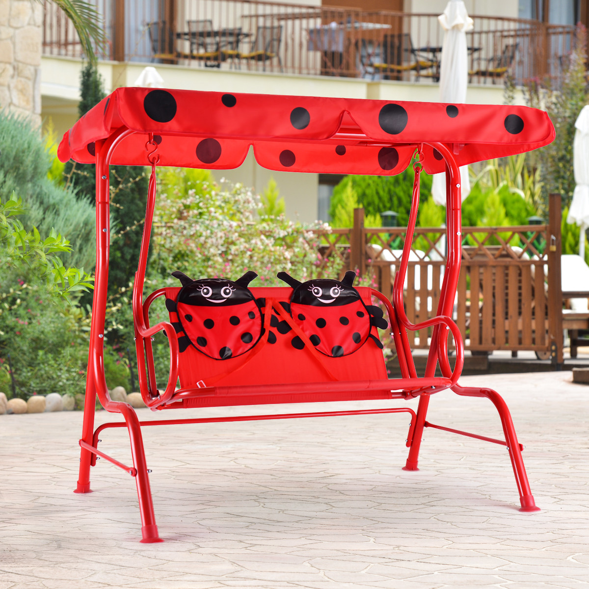 Kids Canopy Swing
 Costway Costway Kids Patio Swing Chair Children Porch