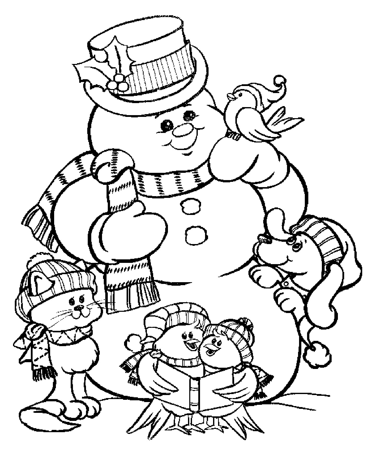 Kids Christmas Coloring Book
 Snowman Christmas Coloring pages for kids to print & color
