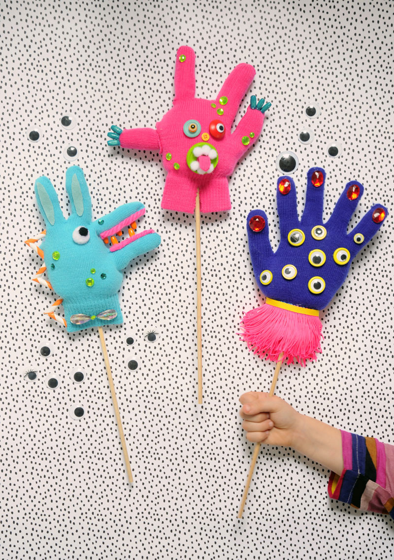 Kids Craft Gloves
 Make a Monster Puppet from a Glove