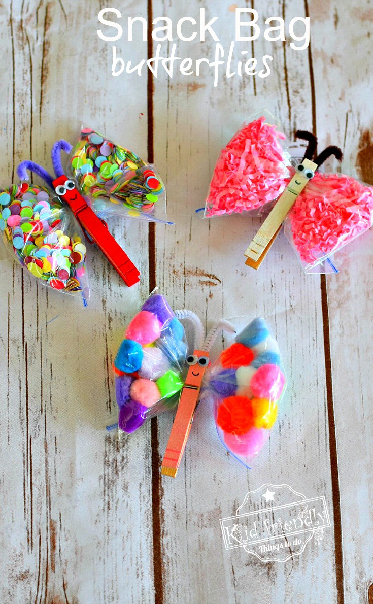 Kids Crafts Easy
 An Easy Butterfly Craft for Kids to Make Using Snack Bags