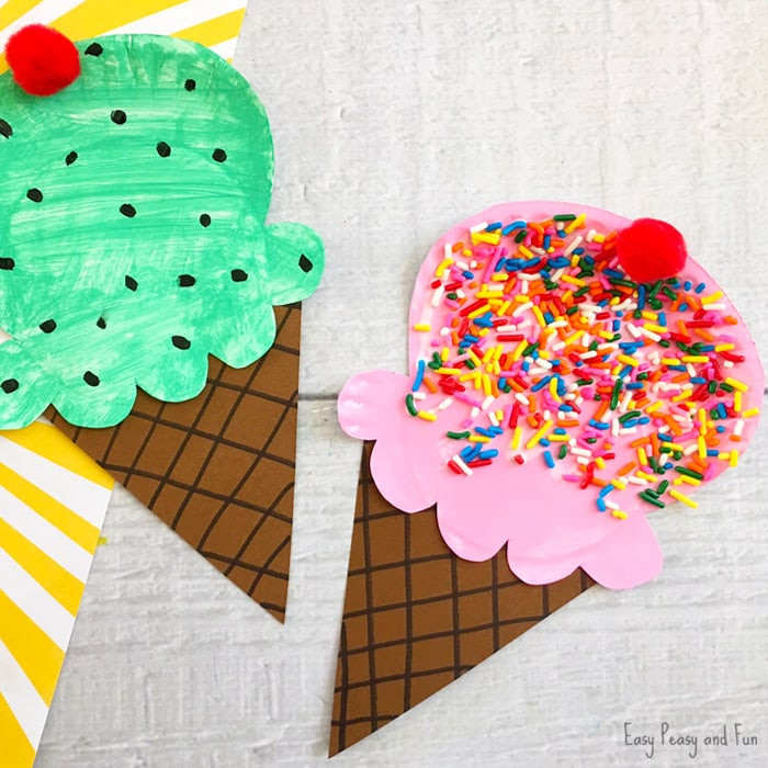 Kids Crafts Easy
 Paper Plate Ice Cream Craft Summer Craft Idea for Kids